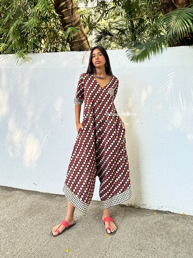 Brick polka Suhaani Jumpsuit