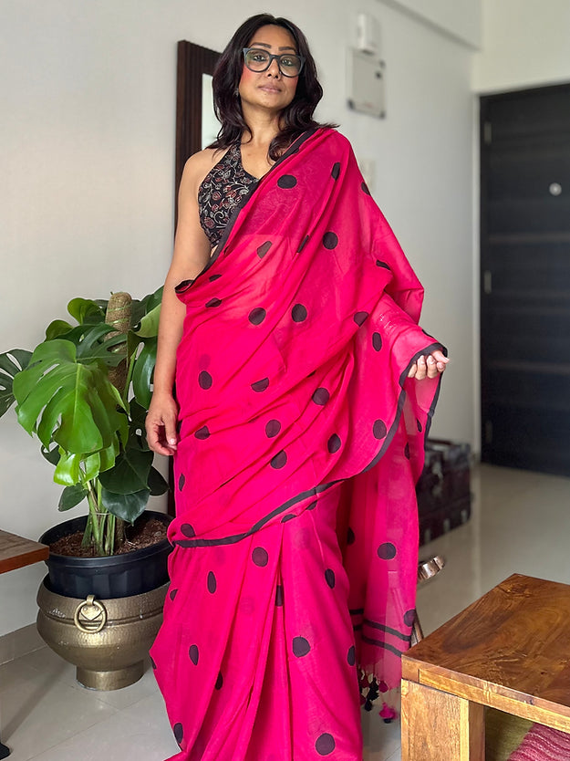 Rani mini polka saree