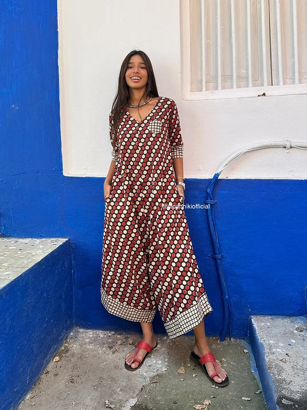 Brick polka Suhaani Jumpsuit