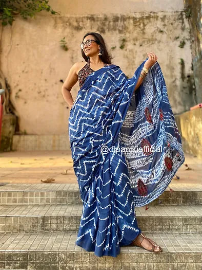 Kayaan Shibori Mul Cotton saree