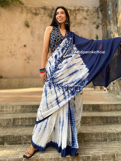 Kaahi Shibori Mul Cotton saree