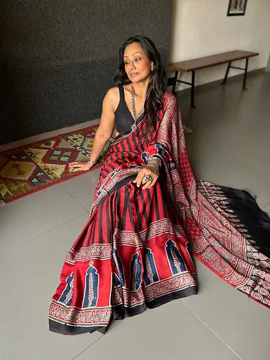 Masoom distressed silk saree