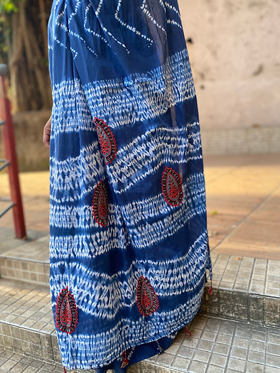 Kayaan Shibori Mul Cotton saree
