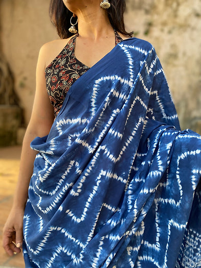 Kayaan Shibori Mul Cotton saree