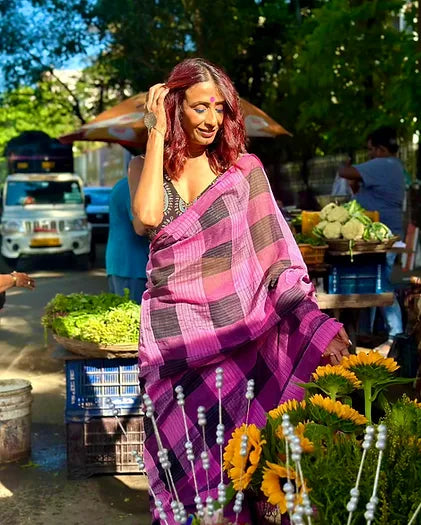 Candyfloss Gamcha saree