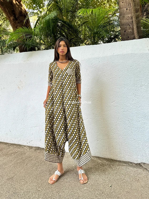 Matcha polka Suhaani Jumpsuit