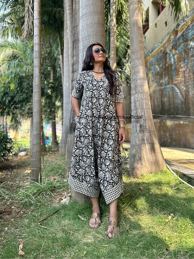 Black floral Suhaani jumpsuit