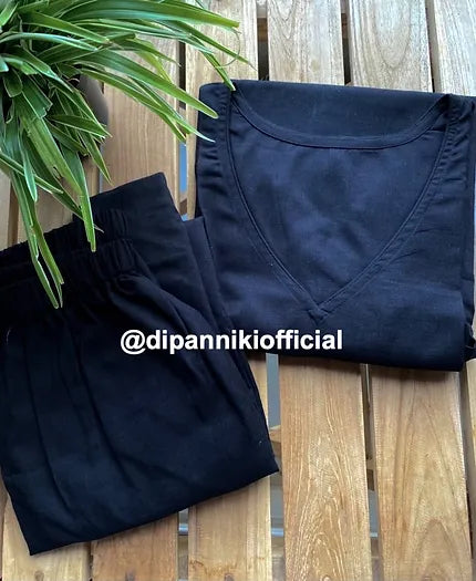 Black Dhoti co-ord set