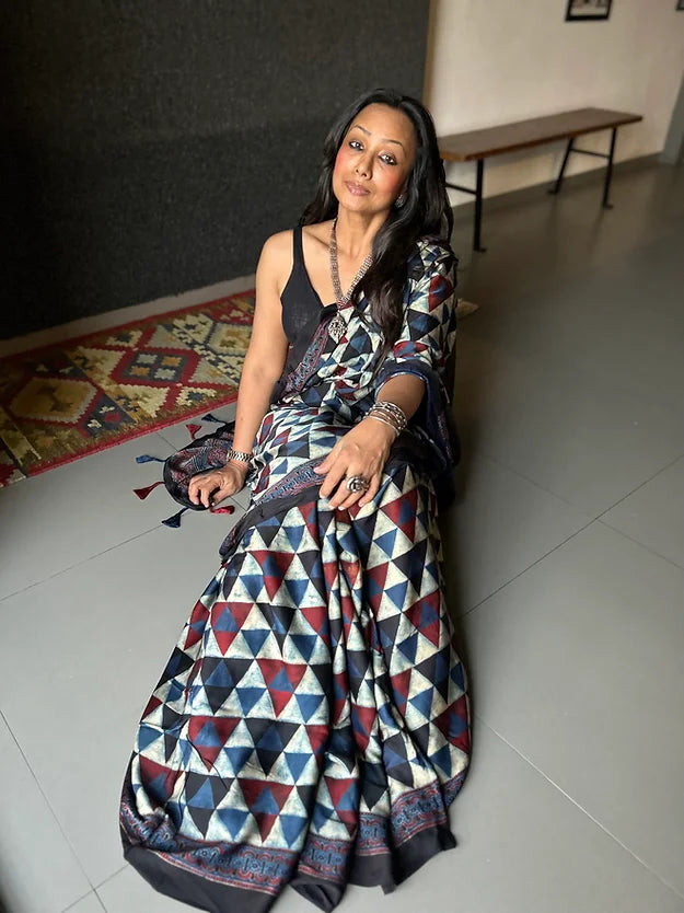 Sherry distressed silk saree