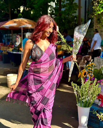 Candyfloss Gamcha saree