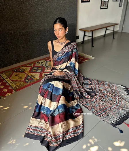 Shaaya distressed silk saree