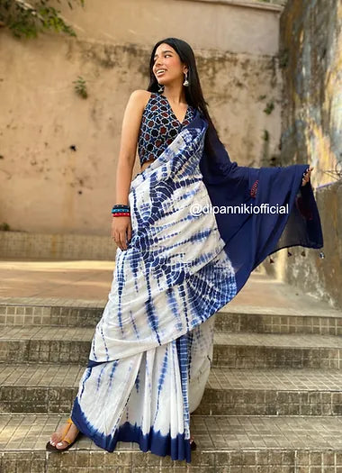 Kaahi Shibori Mul Cotton saree