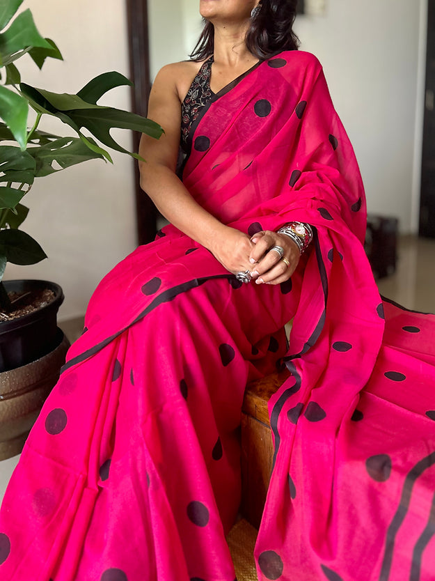 Rani mini polka saree
