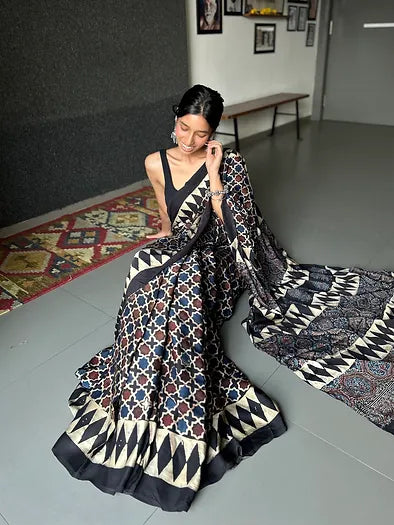Shatranj distressed silk saree