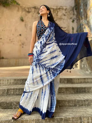 Kaahi Shibori Mul Cotton saree