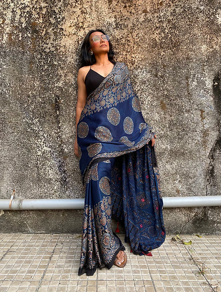 Dhara modal silk embroidered pallu saree