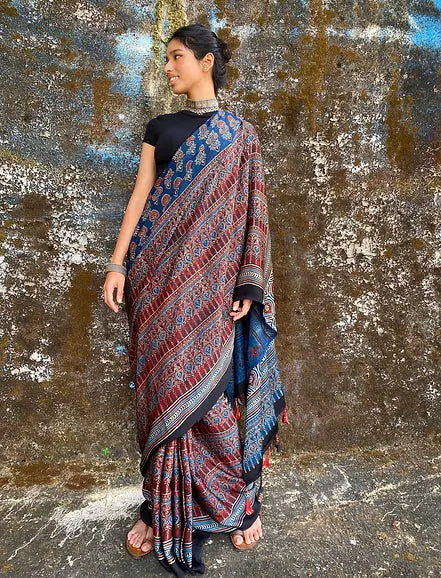 Indigo Pammi modal silk saree