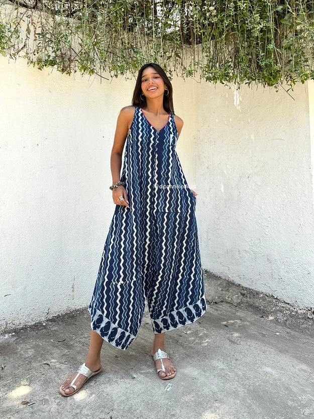 Leheriya Indigo Suhaani Jumpsuit