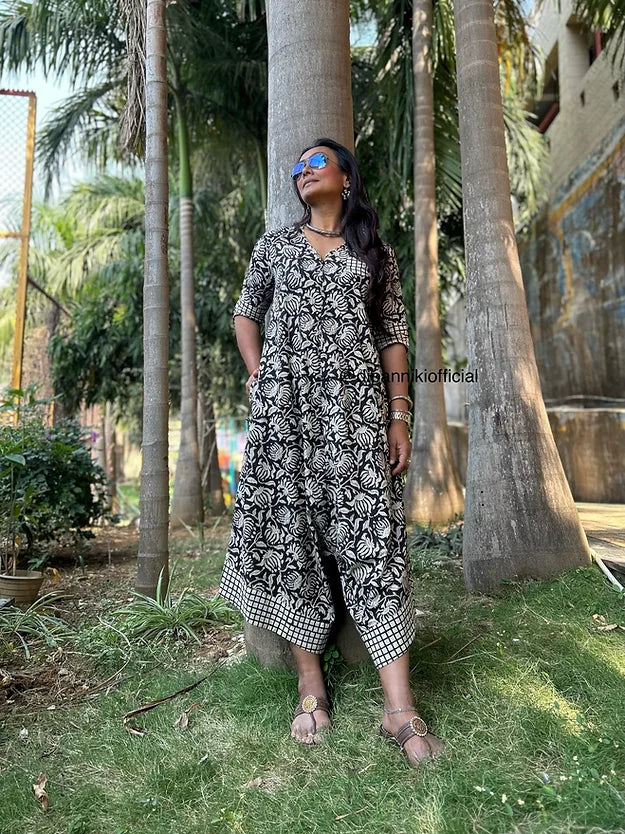 Black floral Suhaani jumpsuit