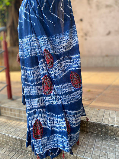 Kayaan Shibori Mul Cotton saree