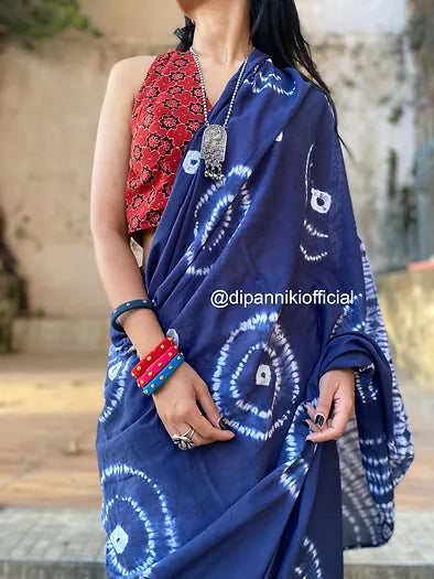 Saiyaan Shibori Mul Cotton saree