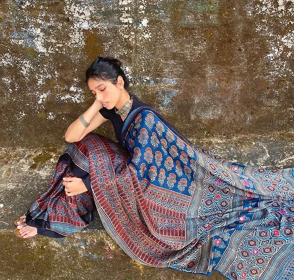 Indigo Pammi modal silk saree