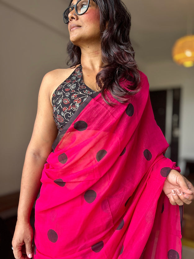 Rani mini polka saree