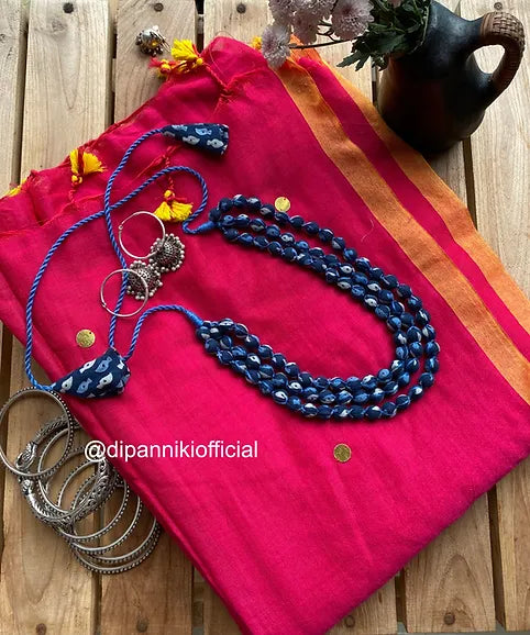 Rani pink tikli mul saree