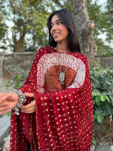 Copper Bandhani Modal Silk Dupatta