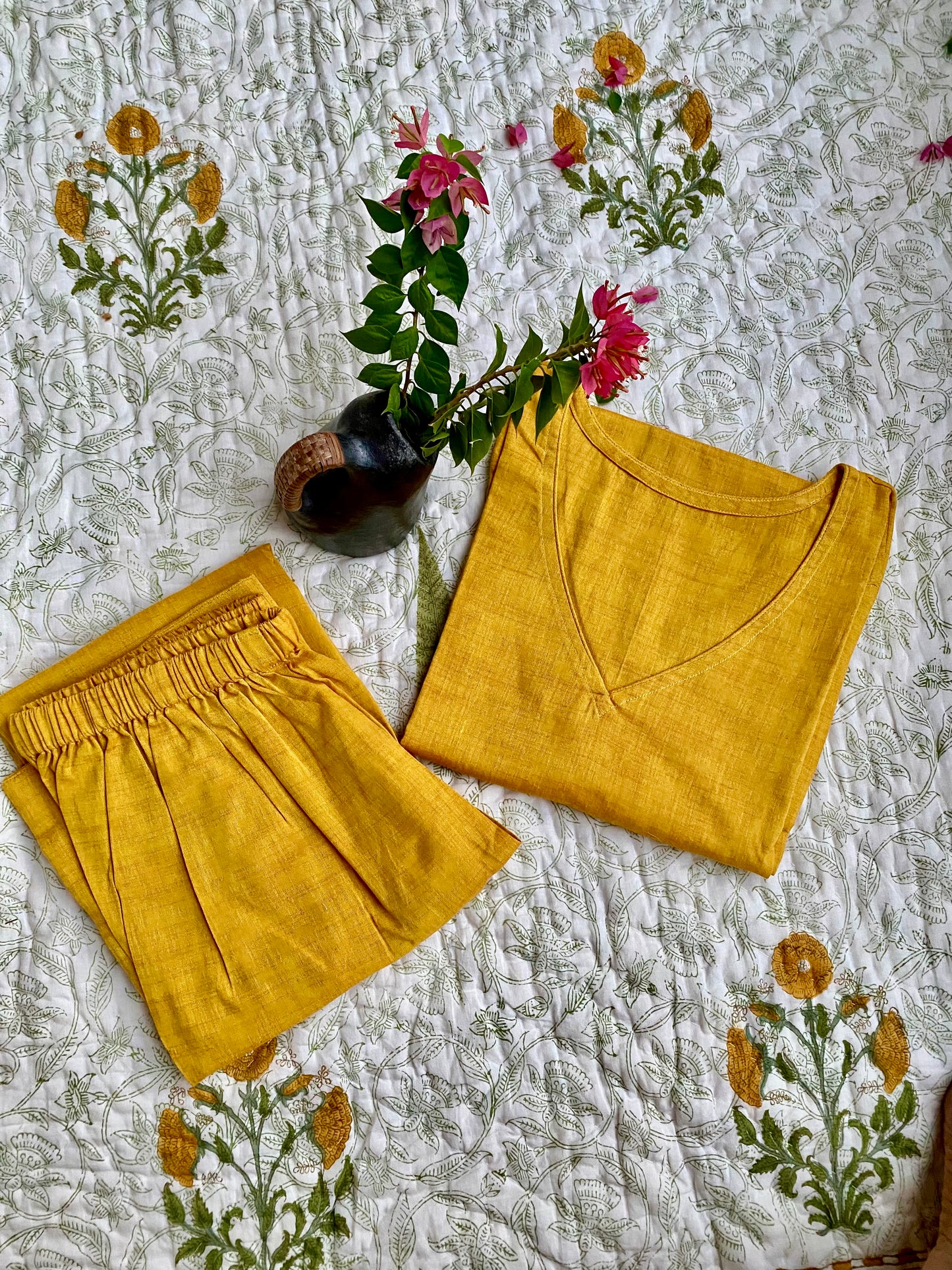 Mustard Dhoti co-ord set