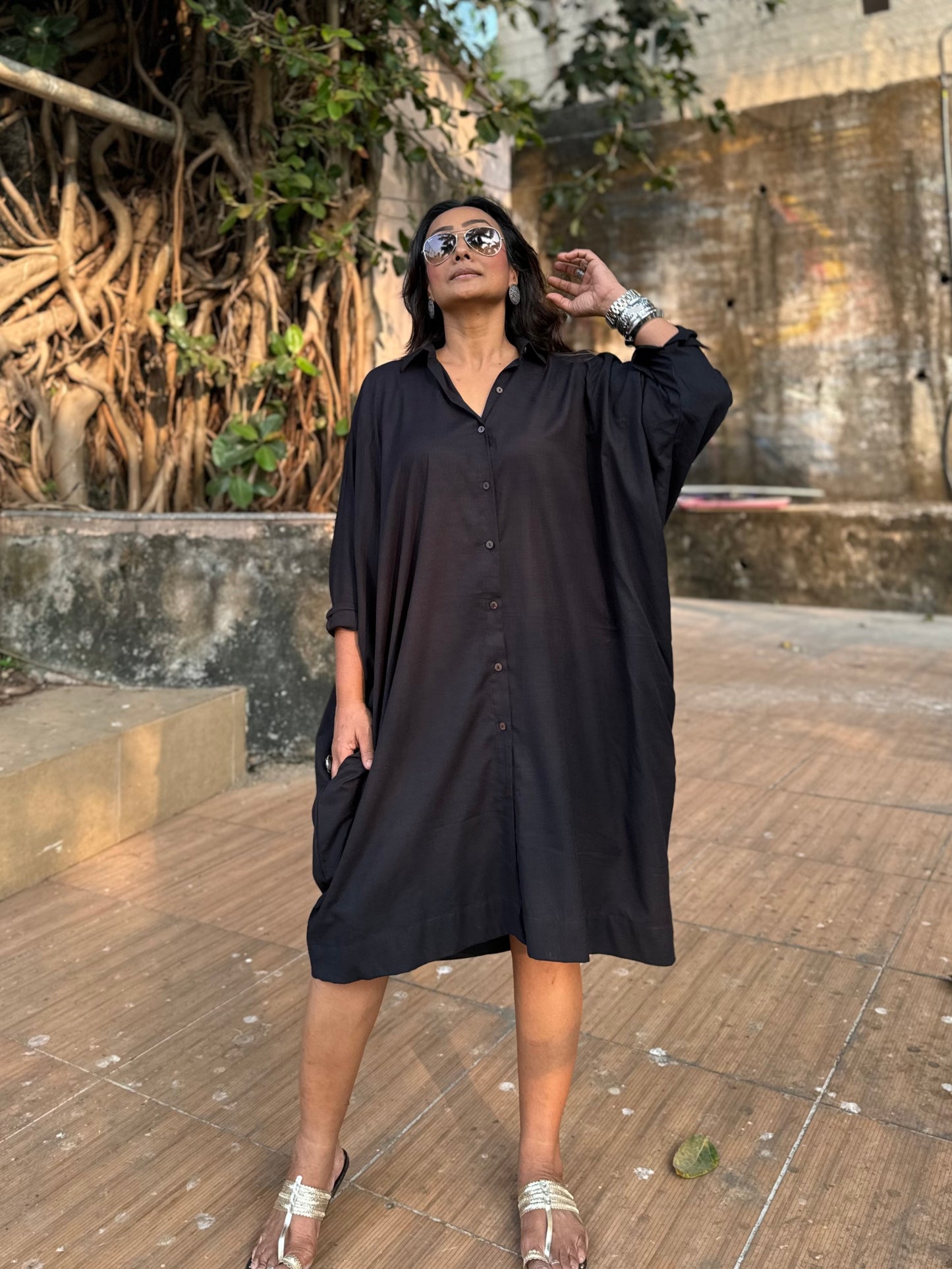 Midnight Oversized Shirt dress