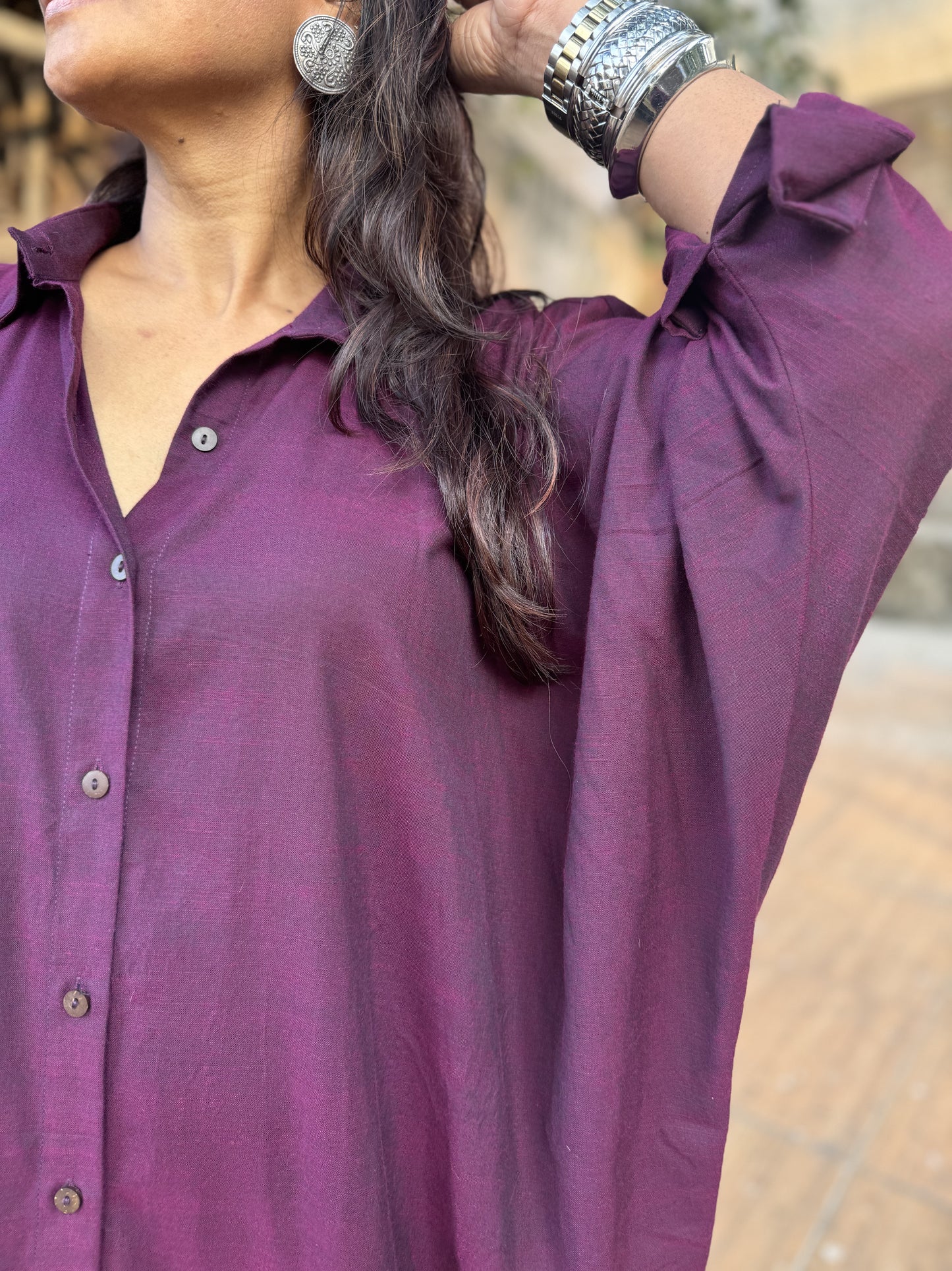 Grape Oversized Shirt dress