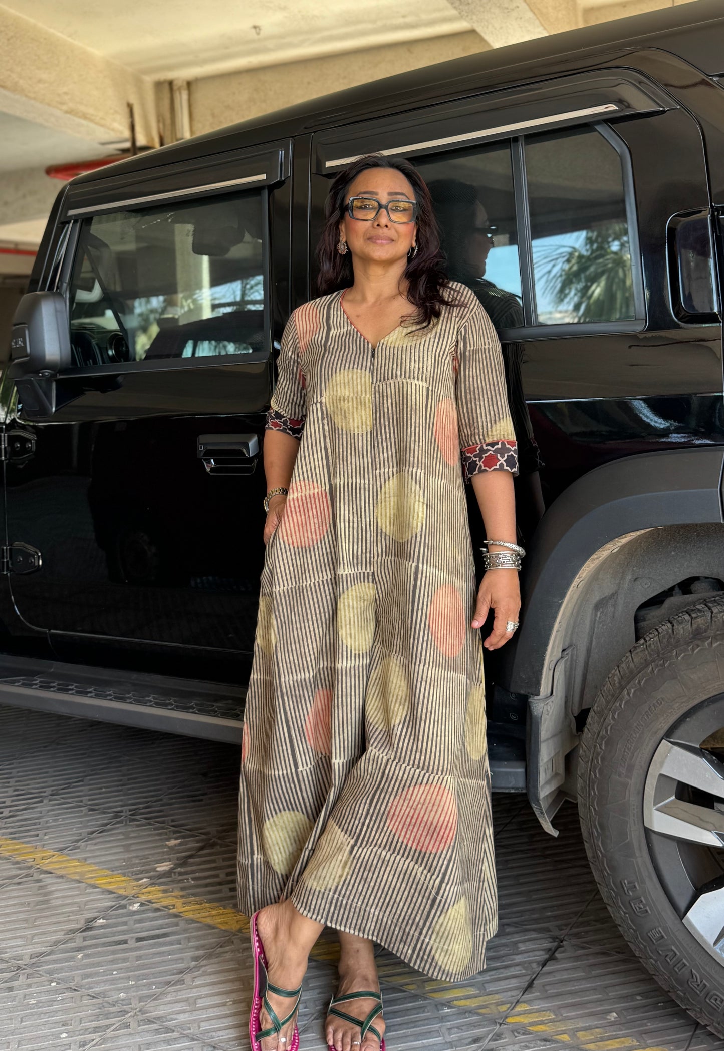 Pomegranate Cotton Jugni Jumpsuit