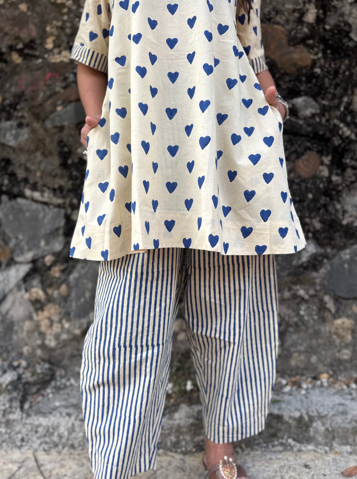 Mist Cotton Co-ord with Afghani Pants