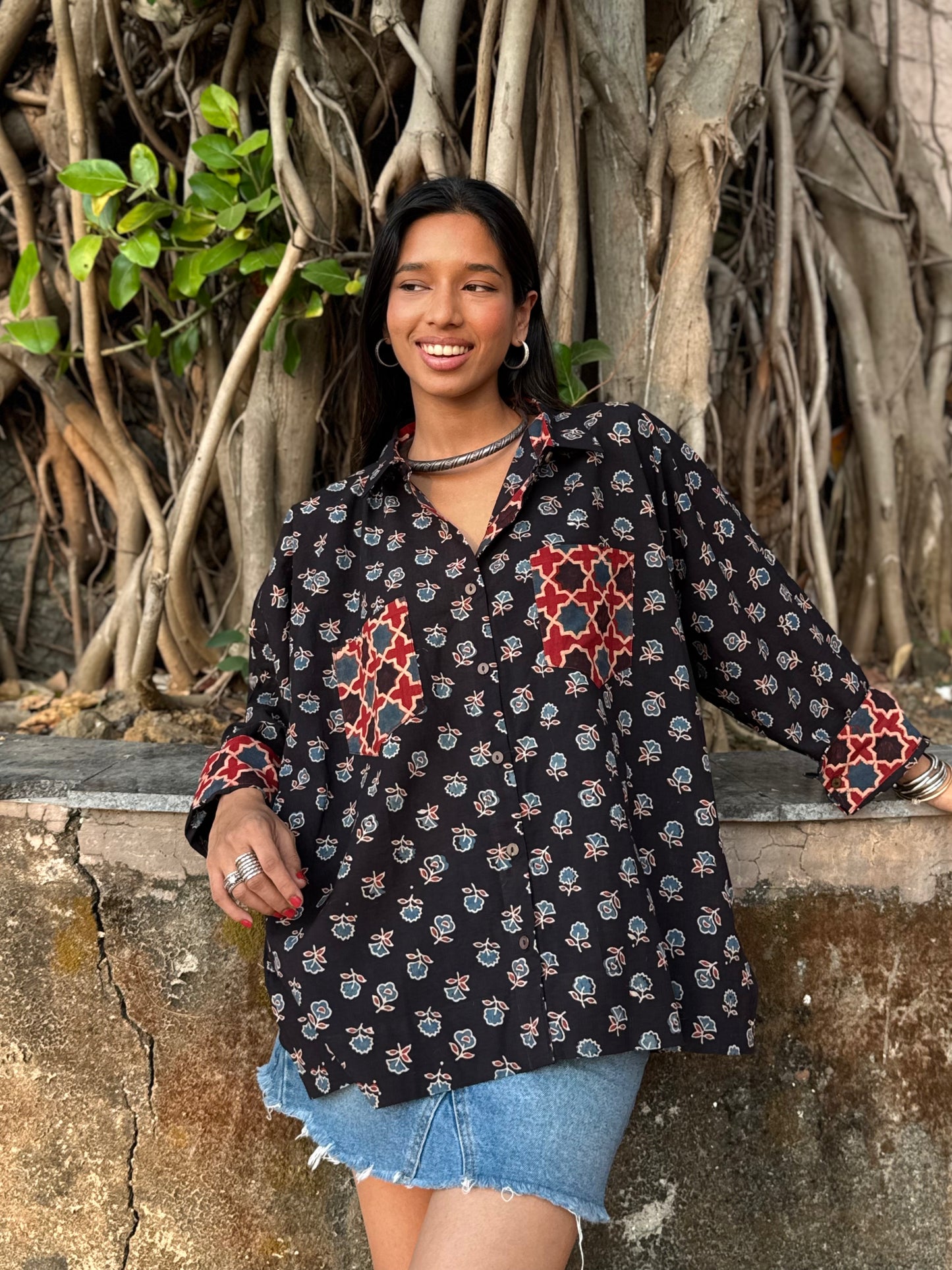 Delilah Ajrakh Cotton Shirt