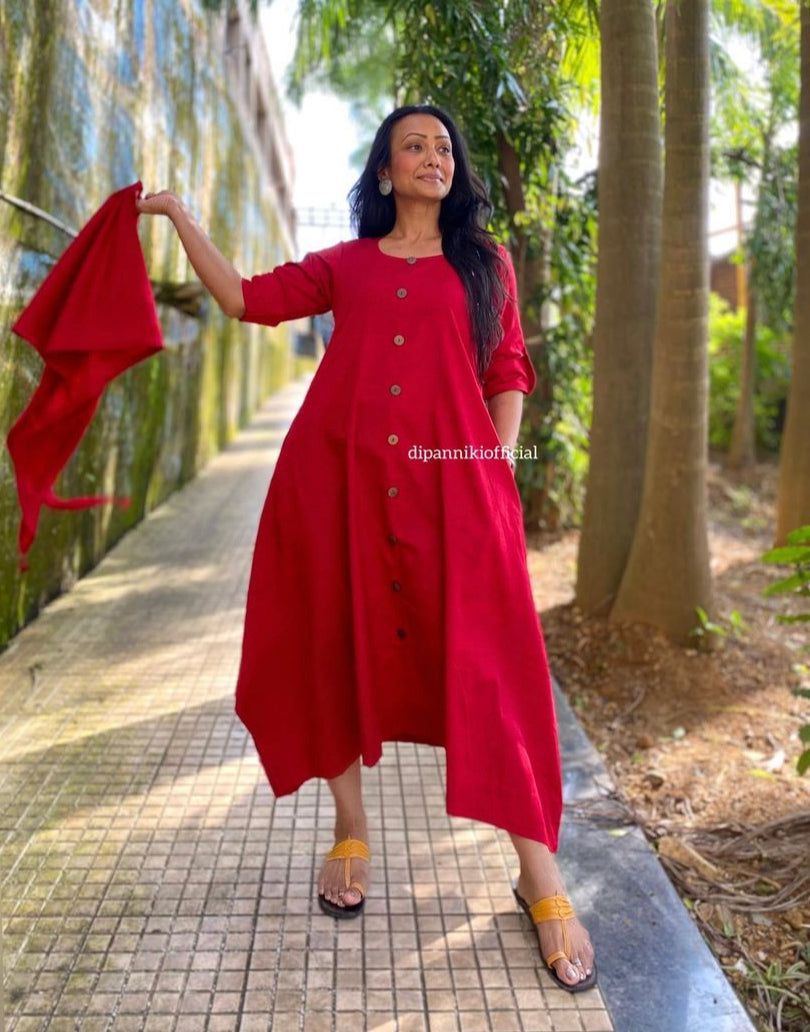 Red Jhabla dress WITH SCARF