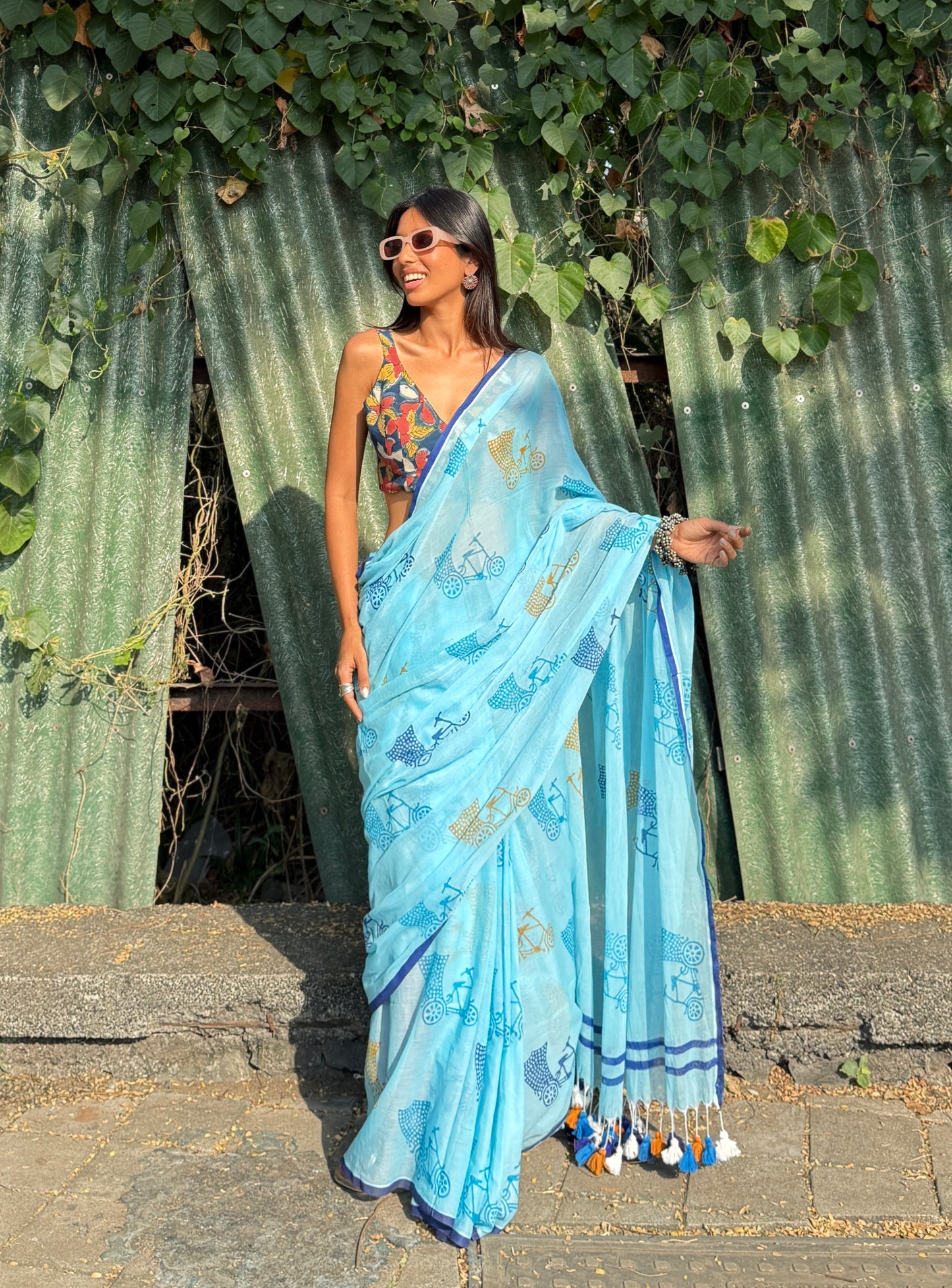 Sky cycle saree