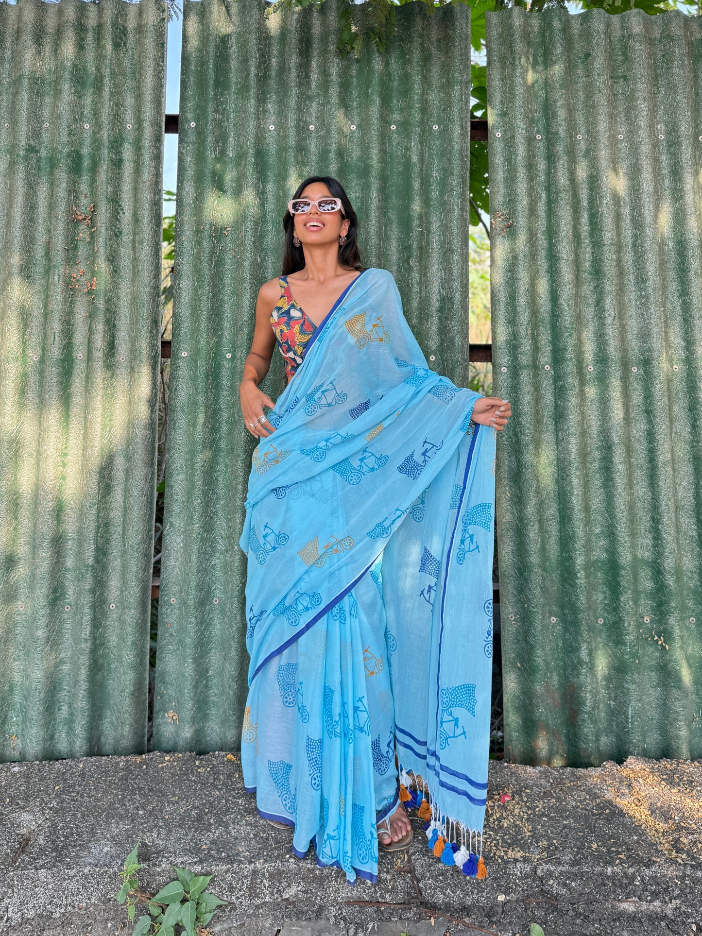 Sky cycle saree