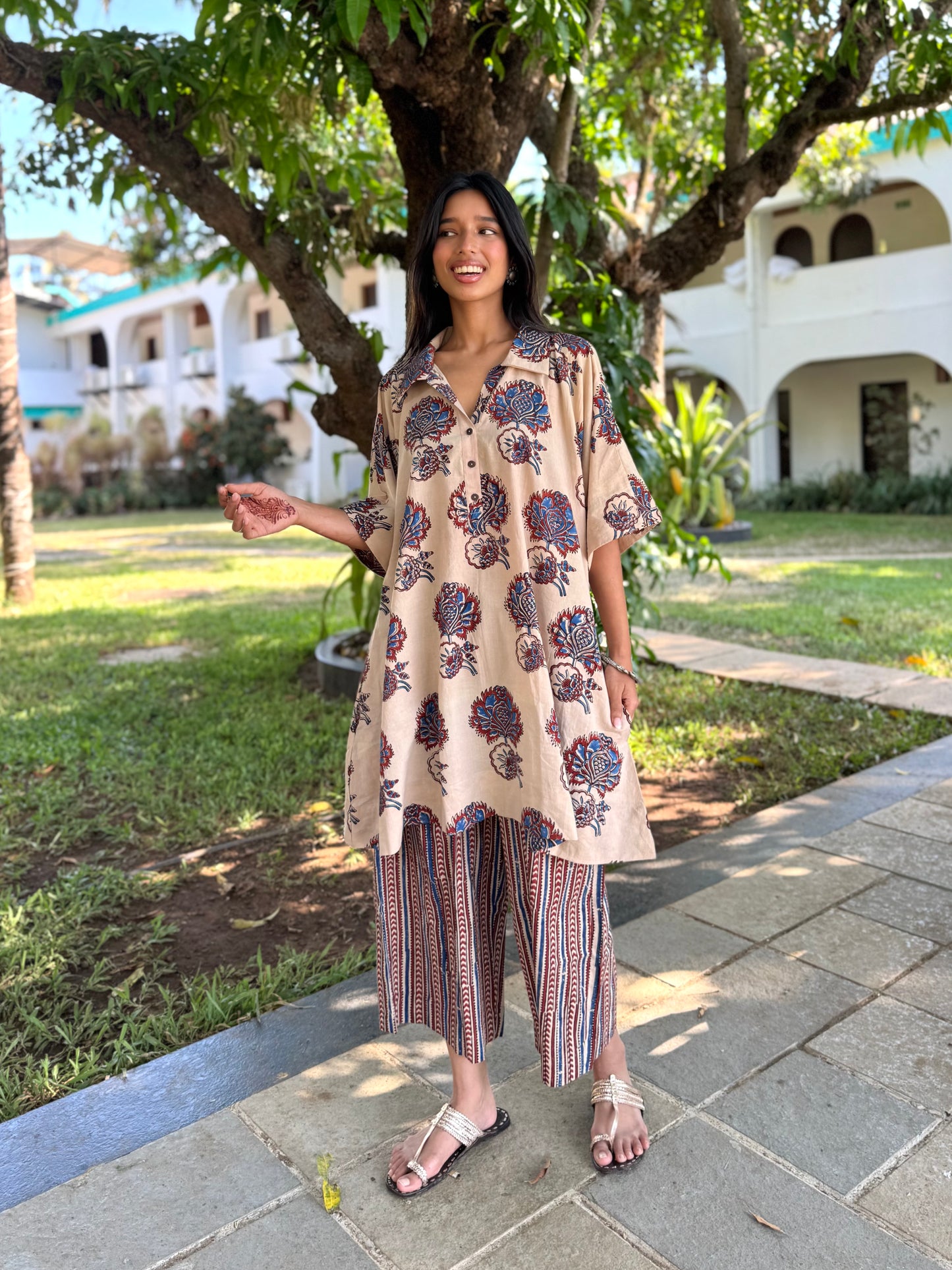 Aabha Ajrakh Co-ord with Culottes