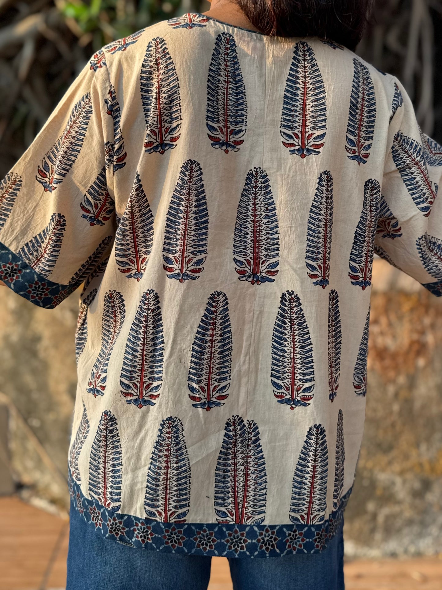 Kora Anaar Ajrakh Cotton Boxy Top