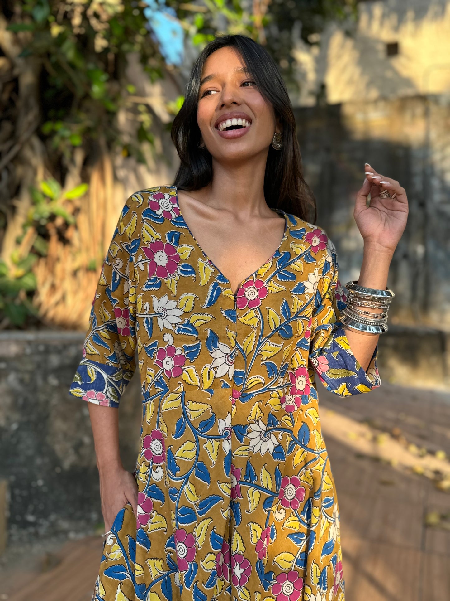 Multi-Mustard Harem Jumpsuit