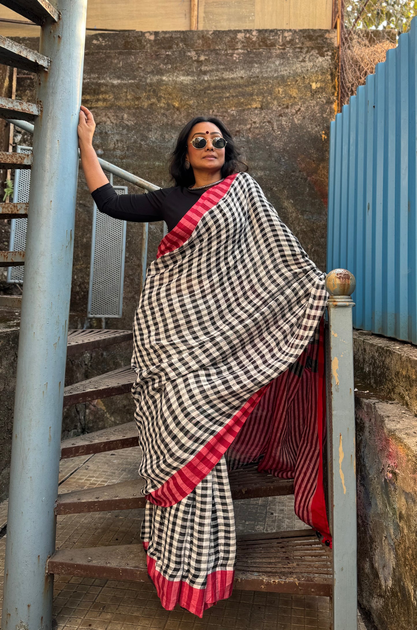 Gamcha Linen Cotton Saree