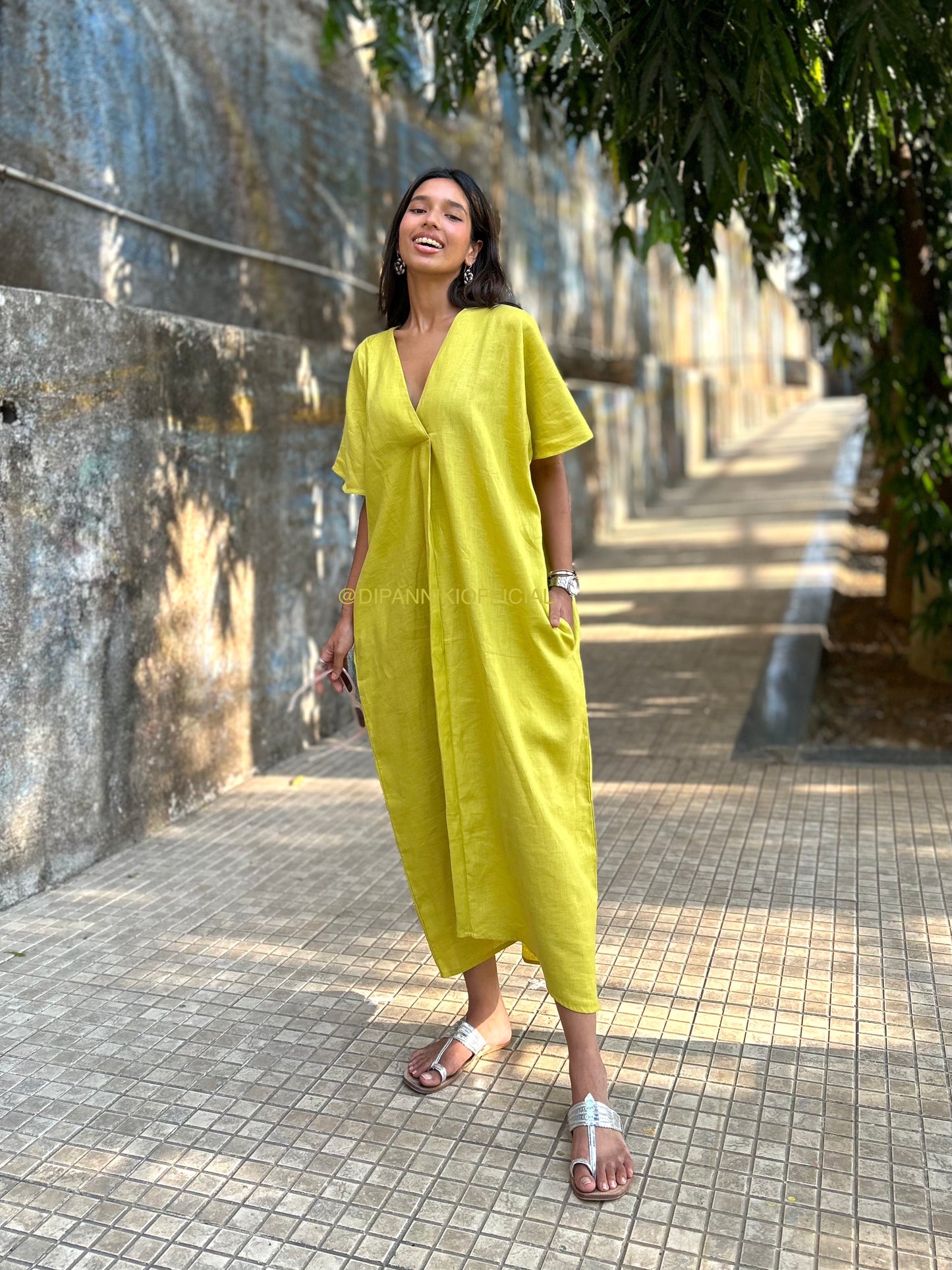 Lemon Summer linen dress