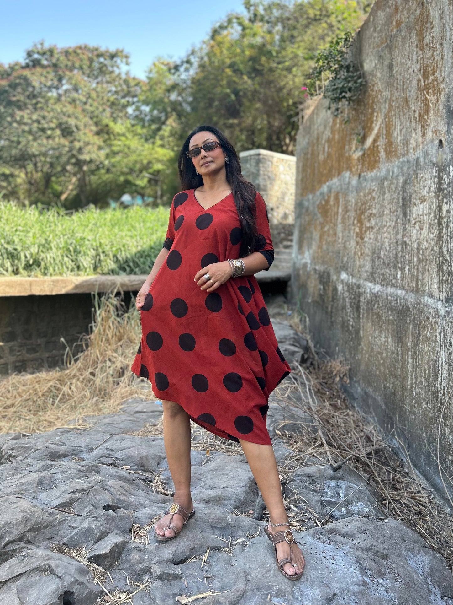 Mud Polka cowl dress