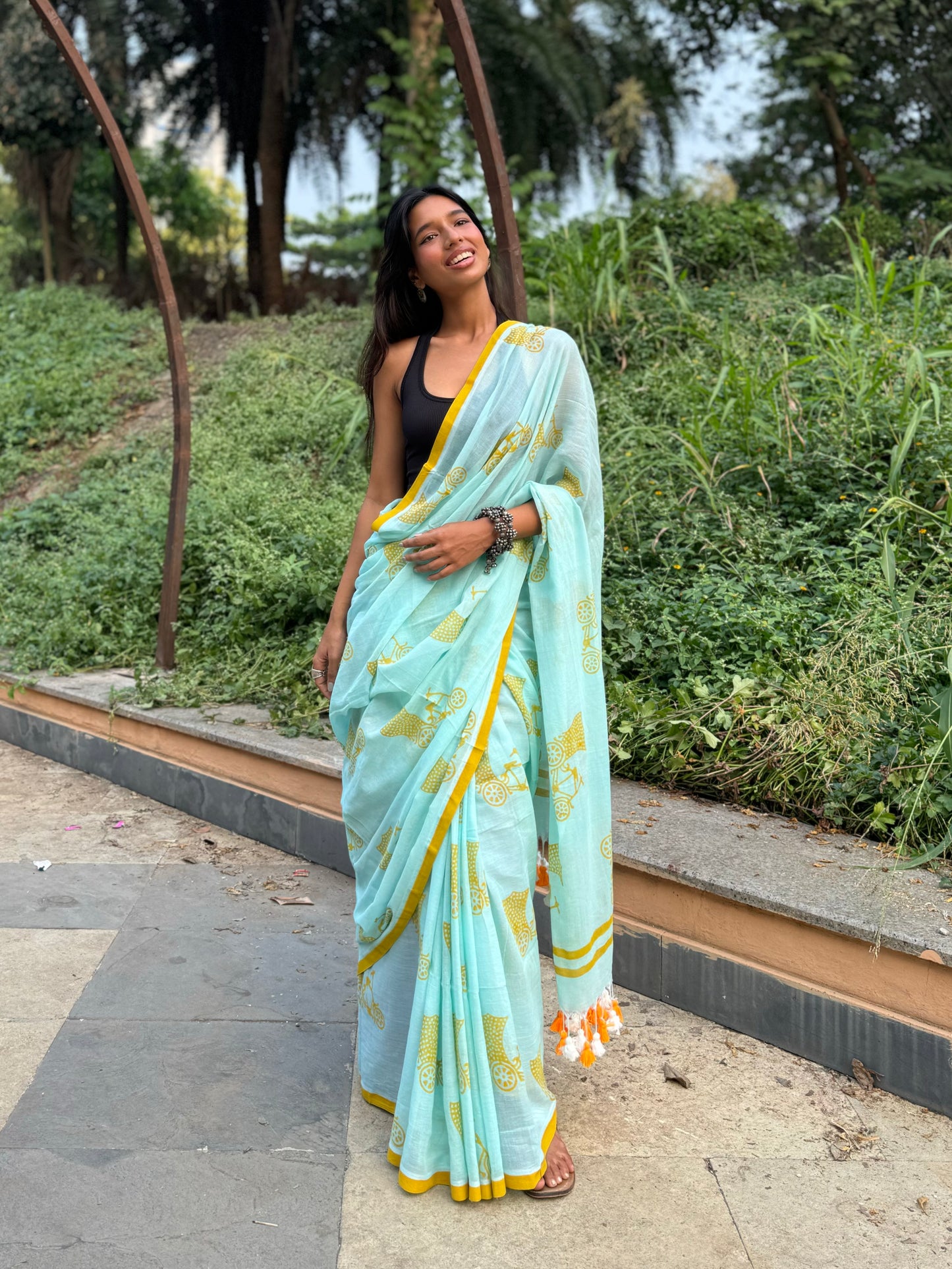 Aqua cycle saree