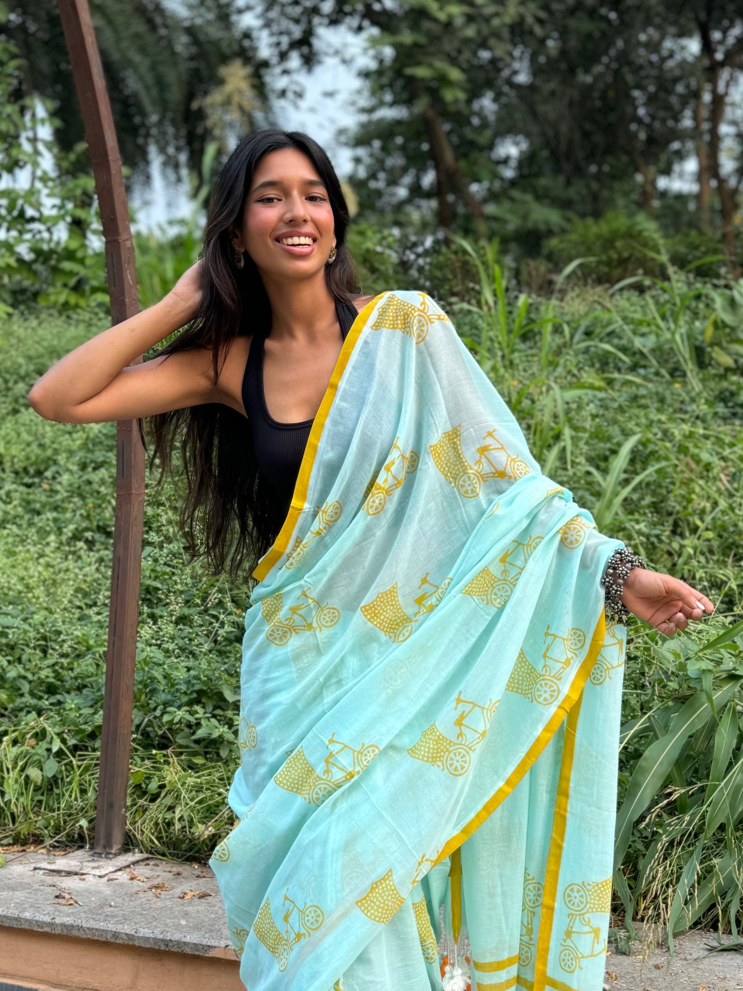Aqua cycle saree