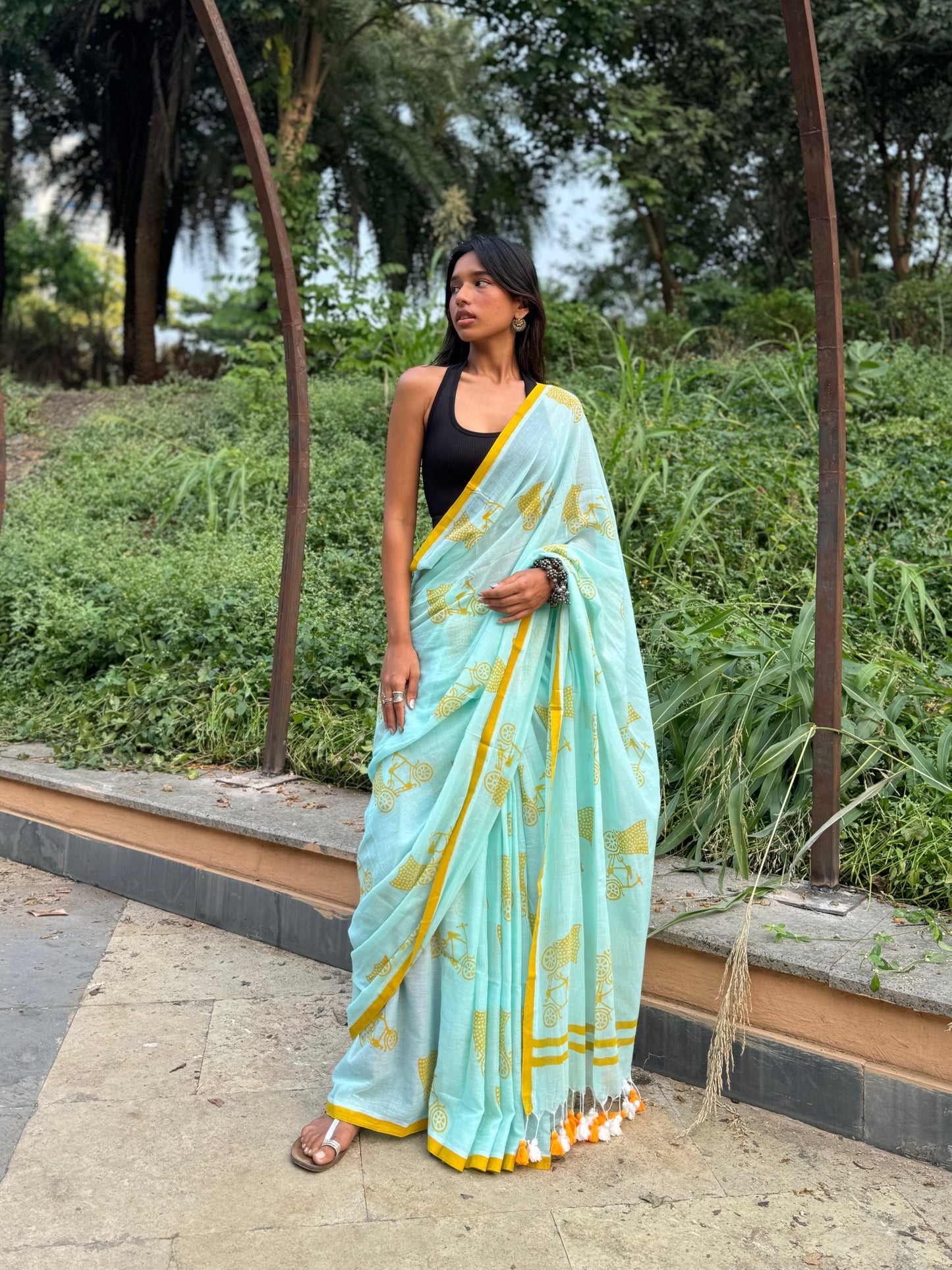 Aqua cycle saree