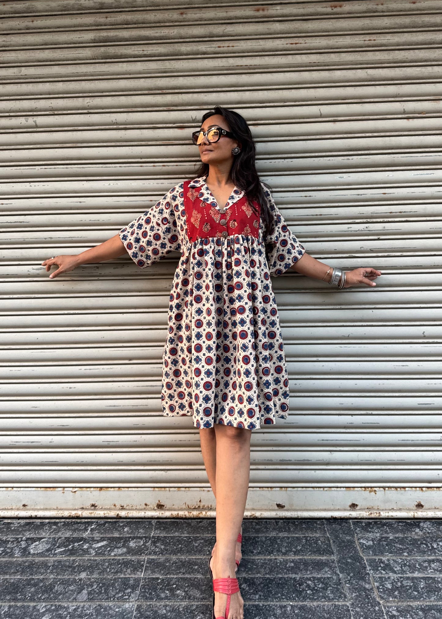 Vanilla Chulbuli Cotton Dress (READY TO DISPATCH)