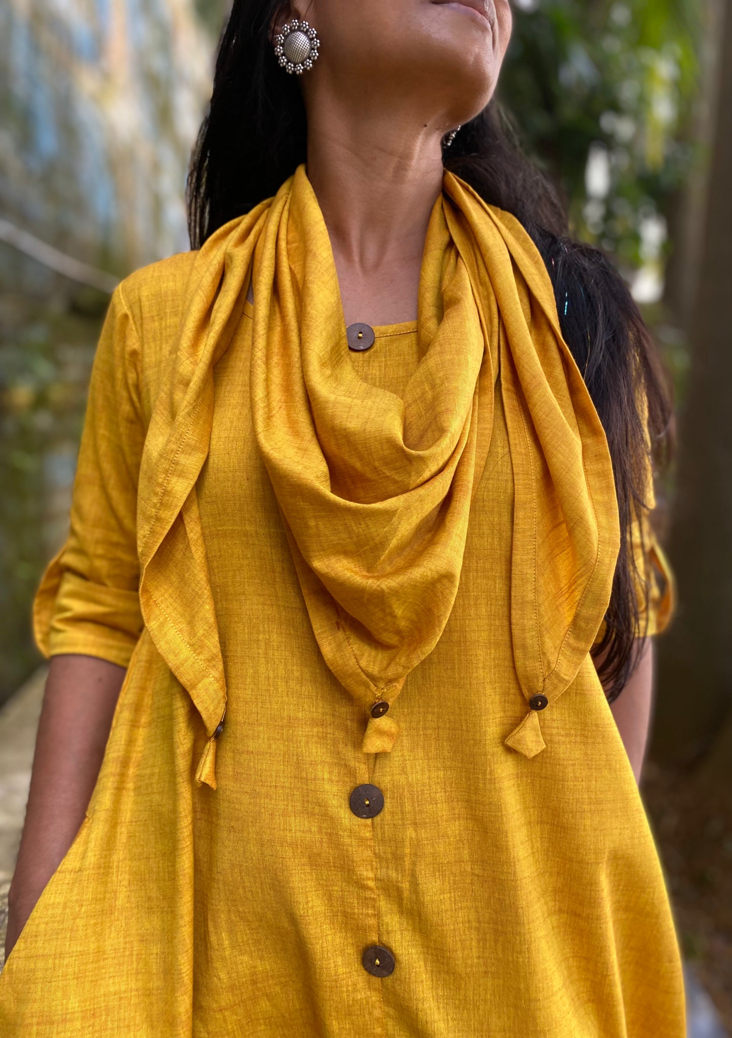 Mustard Jhabla dress WITHOUT SCARF