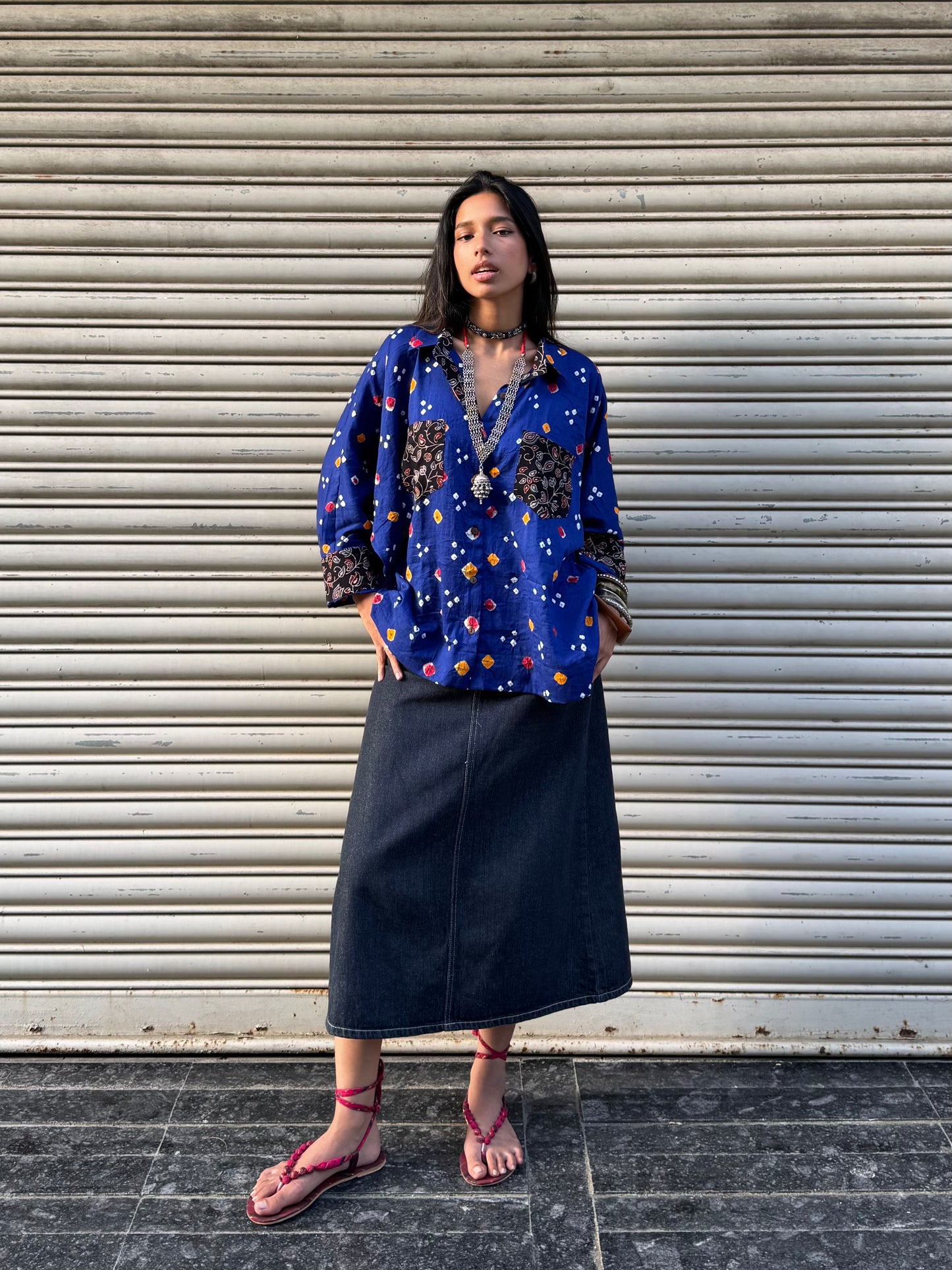 Ink Bandhani Cotton Shirt (PRE ORDER ONLY 25-30 DAYS)